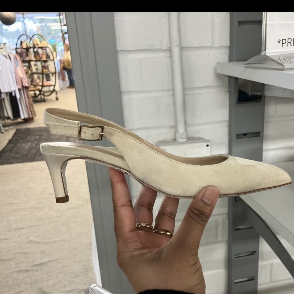 Ron White Beige Slingback Heels